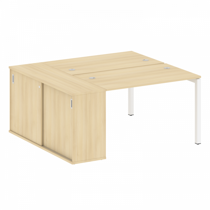 Metal System Quattro Рабочая станция с шкафом-купе на П-образном м/к 50БП.РС-СШК-1.2 Т Акация Лорка/