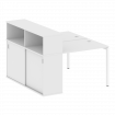 Metal System Quattro Рабочая станция с шкафом-купе на П-образном м/к 40БП.РС-СШК-2.1 Т Белый/Металл