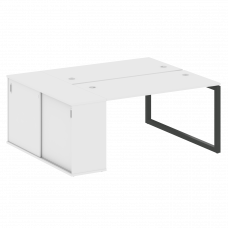 Metal System Quattro Рабочая станция с шкафом-купе на О-образном м/к 50БО.РС-СШК-1.3 Т Белый/Металл