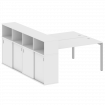 Metal System Quattro Рабочая станция с шкафом-купе на П-образном м/к 50БП.РС-СШК-4.4 Т Белый/Металл