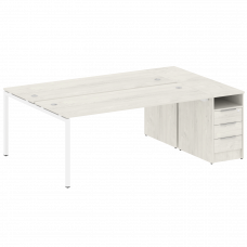 Metal System Quattro Рабочая станция с тумбой на П-образном м/к 40БП.РС-СТП-2.5 Дуб Наварра/Металл Б