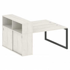 Metal System Quattro Рабочая станция с шкафом-купе на О-образном м/к 50БО.РС-СШК-2.3 Т Дуб Наварра/М