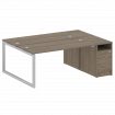 Metal System Quattro Рабочая станция с тумбой на О-образном м/к 50БО.РС-СТП-2.4 Вяз Благородный/Мета