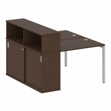 Metal System Quattro Рабочая станция с шкафом-купе на П-образном м/к 40БП.РС-СШК-2.1 Т Венге Цаво/Ме