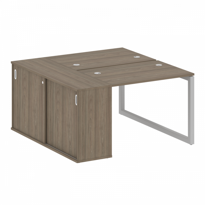 Метал Систем Куатро Рабочая станция с шкафом-купе на О-образном м/к 50БО.РС-СШК-1.1 Т Вяз Благородны