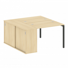 Metal System Quattro Рабочая станция с шкафом-купе на П-образном м/к 40БП.РС-СШК-1.1 Т Акация Лорка/