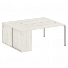 Metal System Quattro Рабочая станция с шкафом-купе на П-образном м/к 40БП.РС-СШК-1.3 Т Дуб Наварра/М