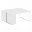 Metal System Quattro Рабочая станция с шкафом-купе на О-образном м/к 50БО.РС-СШК-1.2 Т Белый/Металл