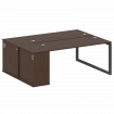 Metal System Quattro Рабочая станция с шкафом-купе на О-образном м/к 50БО.РС-СШК-1.4 Т Венге Цаво/Ме