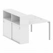 Metal System Quattro Рабочая станция с шкафом-купе на П-образном м/к 40БП.РС-СШК-2.1 Т Белый/Металл