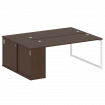 Metal System Quattro Рабочая станция с шкафом-купе на О-образном м/к 40БО.РС-СШК-1.4 Т Венге Цаво/Ме