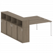 Metal System Quattro Рабочая станция с шкафом-купе на П-образном м/к 50БП.РС-СШК-4.4 Т Вяз Благородн