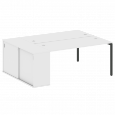 Metal System Quattro Рабочая станция с шкафом-купе на П-образном м/к 40БП.РС-СШК-1.4 Т Белый/Металл