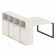 Metal System Quattro Рабочая станция с шкафом-купе на О-образном м/к 50БО.РС-СШК-4.3 Т Дуб Наварра/М