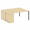Metal System Quattro Рабочая станция с шкафом-купе на П-образном м/к 40БП.РС-СШК-1.3 Т Акация Лорка/