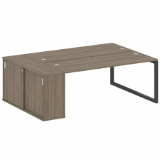 Metal System Quattro Рабочая станция с шкафом-купе на О-образном м/к 50БО.РС-СШК-1.5 Т Вяз Благородн