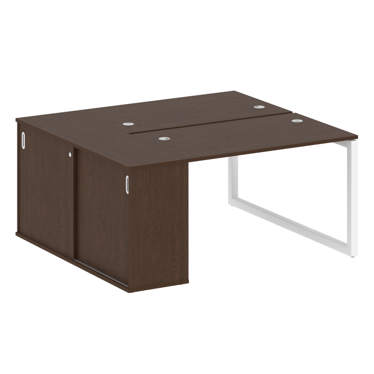 Metal System Quattro Рабочая станция с шкафом-купе на О-образном м/к 50БО.РС-СШК-1.2 Т Венге Цаво/Ме