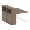 Metal System Quattro Рабочая станция с шкафом-купе на О-образном м/к 40БО.РС-СШК-2.1 Т Вяз Благородн