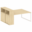 Metal System Quattro Рабочая станция с шкафом-купе на О-образном м/к 50БО.РС-СШК-2.4 Т Акация Лорка/
