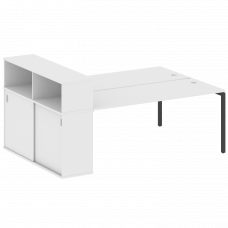 Metal System Quattro Рабочая станция с шкафом-купе на П-образном м/к 40БП.РС-СШК-2.5 Т Белый/Металл