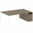 Metal System Quattro Рабочая станция с тумбой на П-образном м/к 40БП.РС-СТП-2.5 Вяз Благородный/Мета