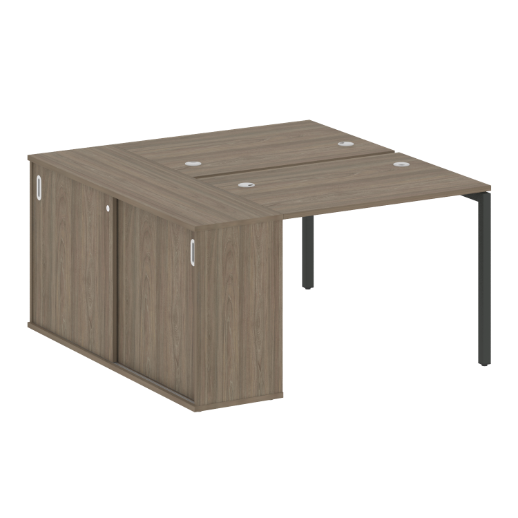 Metal System Quattro Рабочая станция с шкафом-купе на П-образном м/к 40БП.РС-СШК-1.1 Т Вяз Благородн