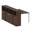 Metal System Quattro Рабочая станция с шкафом-купе на П-образном м/к 40БП.РС-СШК-4.1 Т Венге Цаво/Ме