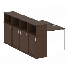 Metal System Quattro Рабочая станция с шкафом-купе на П-образном м/к 40БП.РС-СШК-4.1 Т Венге Цаво/Ме