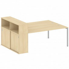 Metal System Quattro Рабочая станция с шкафом-купе на П-образном м/к 40БП.РС-СШК-2.5 Т Акация Лорка/