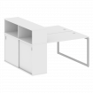 Metal System Quattro Рабочая станция с шкафом-купе на О-образном м/к 40БО.РС-СШК-2.2 Т Белый/Металл