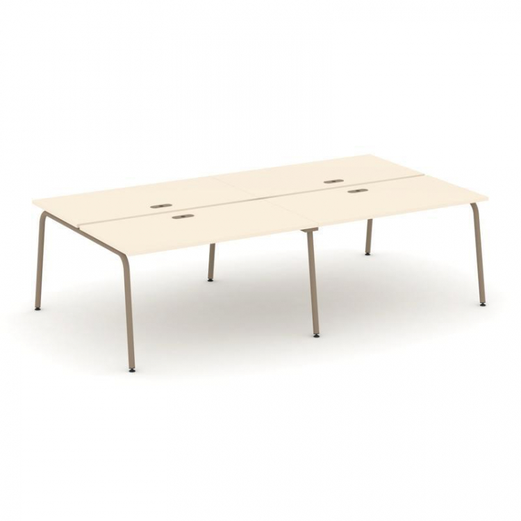 Estetica Рабочая станция 4 места ES.D.RS-4.3-LK Сатин/Металл Латте 2760*1500*750