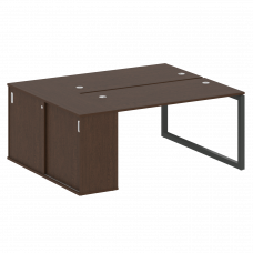 Metal System Quattro Рабочая станция с шкафом-купе на О-образном м/к 50БО.РС-СШК-1.3 Т Венге Цаво/Ме