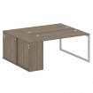 Metal System Quattro Рабочая станция с шкафом-купе на О-образном м/к 40БО.РС-СШК-1.3 Т Вяз Благородн