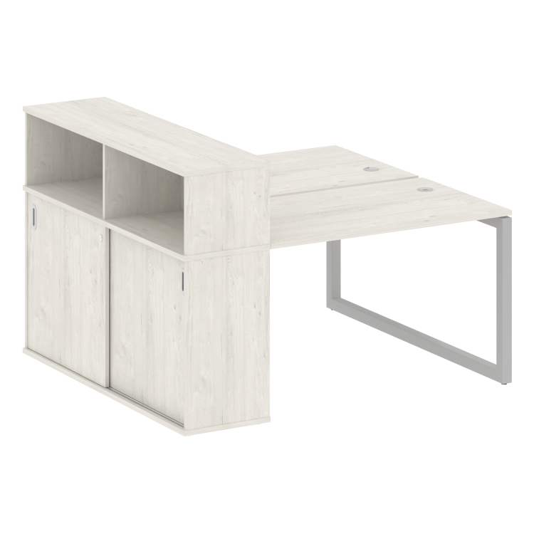 Metal System Quattro Рабочая станция с шкафом-купе на О-образном м/к 50БО.РС-СШК-2.2 Т Дуб Наварра/М