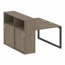 Metal System Quattro Рабочая станция с шкафом-купе на О-образном м/к 50БО.РС-СШК-2.1 Т Вяз Благородн