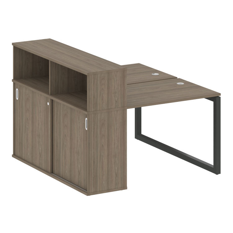 Metal System Quattro Рабочая станция с шкафом-купе на О-образном м/к 50БО.РС-СШК-2.1 Т Вяз Благородн