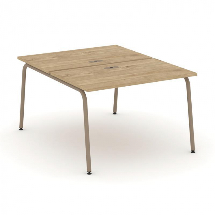 Эстетика Рабочая станция 2 места ES.D.RS-2.2-LK Тиквуд Светлый/Металл Латте 1180*1500*750