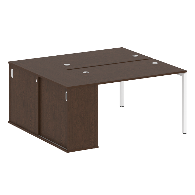 Metal System Quattro Рабочая станция с шкафом-купе на П-образном м/к 40БП.РС-СШК-1.2 Т Венге Цаво/Ме