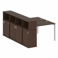 Metal System Quattro Рабочая станция с шкафом-купе на П-образном м/к 40БП.РС-СШК-4.2 Т Венге Цаво/Ме