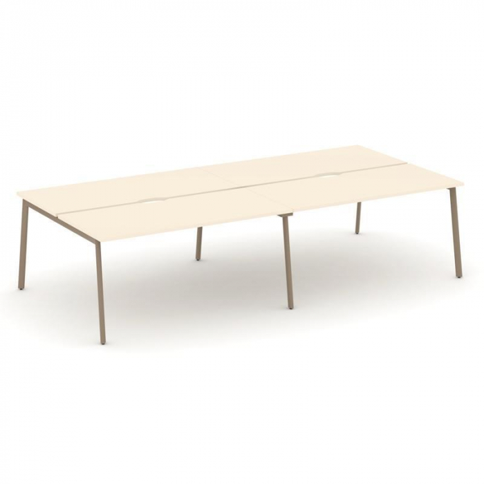 Эстетика Рабочая станция 4 места ES.D.RS-4.4-VP Сатин/Металл Латте 3160*1500*750