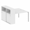 Metal System Quattro Рабочая станция с шкафом-купе на П-образном м/к 40БП.РС-СШК-2.2 Т Белый/Металл
