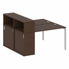 Metal System Quattro Рабочая станция с шкафом-купе на П-образном м/к 40БП.РС-СШК-2.2 Т Венге Цаво/Ме