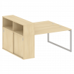 Metal System Quattro Рабочая станция с шкафом-купе на О-образном м/к 40БО.РС-СШК-2.3 Т Акация Лорка/