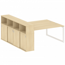 Metal System Quattro Рабочая станция с шкафом-купе на О-образном м/к 50БО.РС-СШК-4.5 Т Акация Лорка/