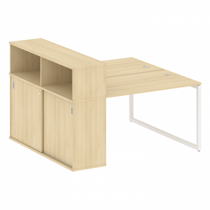 Metal System Quattro Рабочая станция с шкафом-купе на О-образном м/к 40БО.РС-СШК-2.2 Т Акация Лорка/