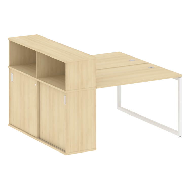 Metal System Quattro Рабочая станция с шкафом-купе на О-образном м/к 40БО.РС-СШК-2.2 Т Акация Лорка/