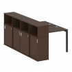 Metal System Quattro Рабочая станция с шкафом-купе на П-образном м/к 50БП.РС-СШК-4.1 Т Венге Цаво/Ме