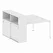 Metal System Quattro Рабочая станция с шкафом-купе на П-образном м/к 40БП.РС-СШК-2.2 Т Белый/Металл