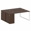 Metal System Quattro Рабочая станция с шкафом-купе на О-образном м/к 50БО.РС-СШК-1.3 Т Венге Цаво/Ме