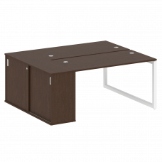 Metal System Quattro Рабочая станция с шкафом-купе на О-образном м/к 50БО.РС-СШК-1.3 Т Венге Цаво/Ме